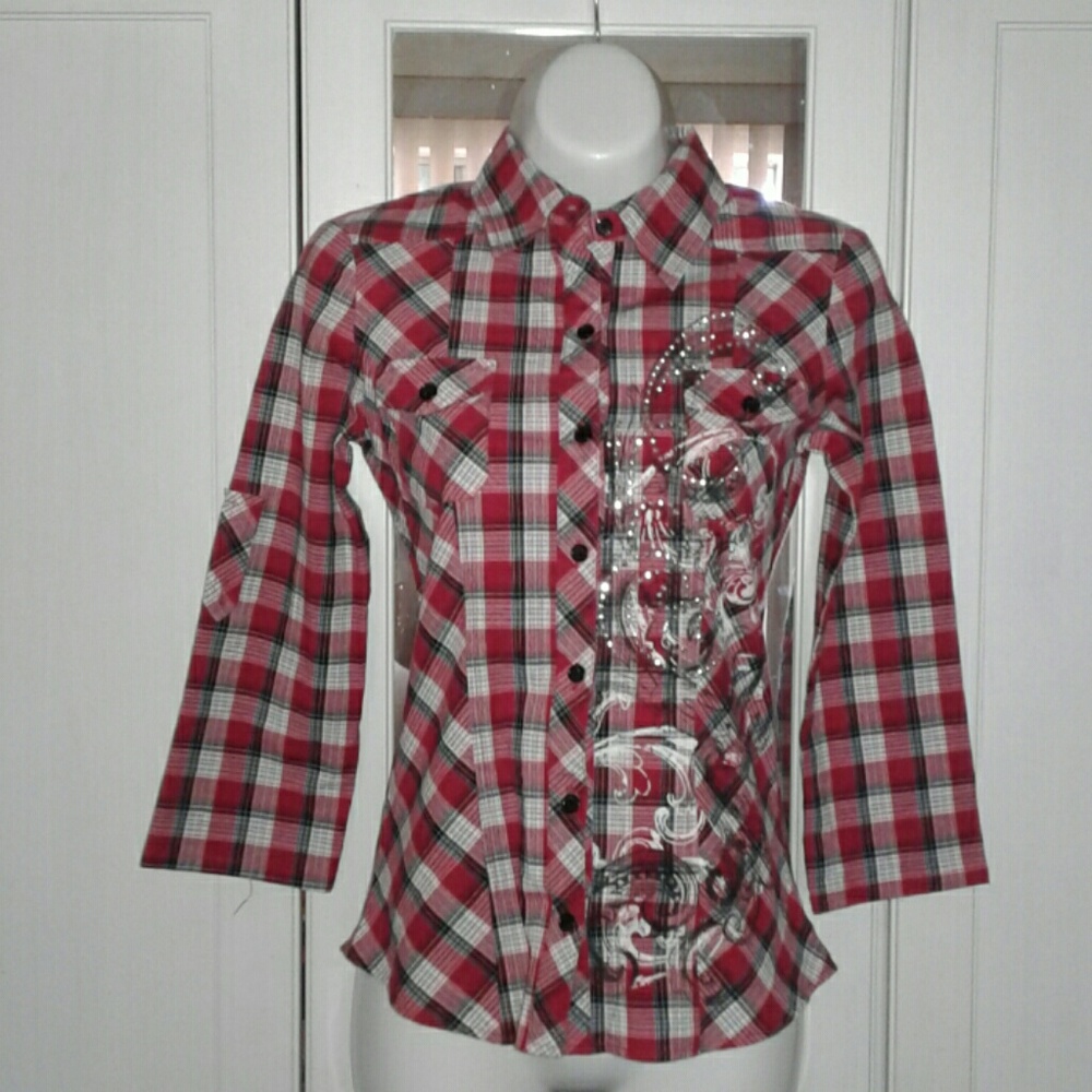 Plaid Button Down Top